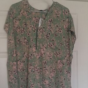 Floral Green Women's Top